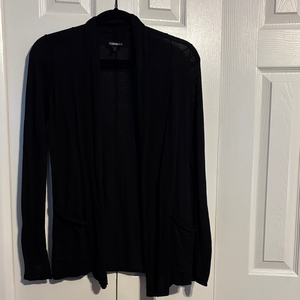 Express black long sleeve open cardigan size XS